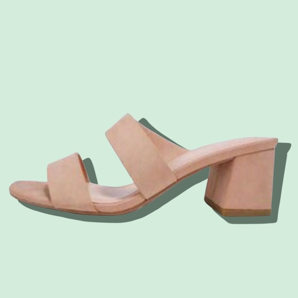 ADAGE Nude Square Toe Low Heel Sandal - Picture 3 of 9
